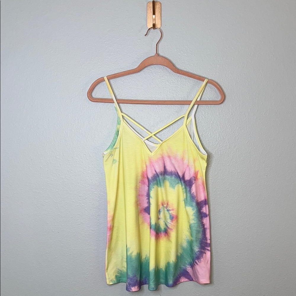 Women’s Tie-Dye Criss Cross Spaghetti Strap Top